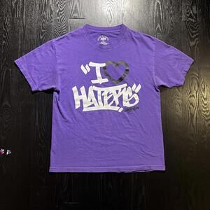 Vintage DGK Tee Shirt Purple "I 'Heart' Haters"